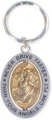 Never Drive Faster Than Your Angels Can Fly Keychain