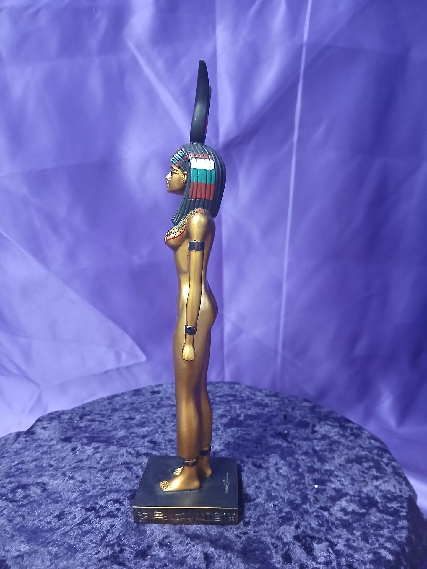 Standing Isis Statue with Gold Accents