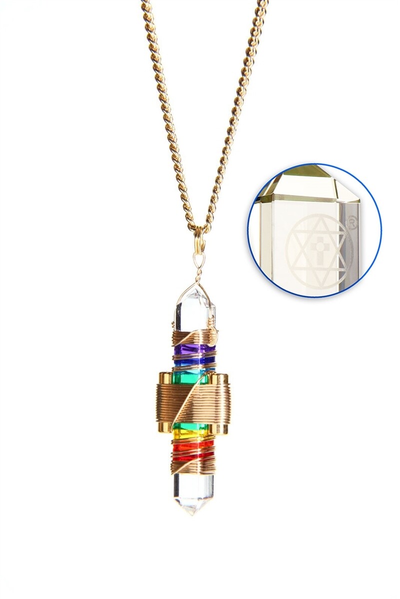 Rainbow Gel/Gold Wrap-Necklace
