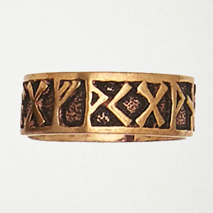 Bronze Men's Ring -Runic Band