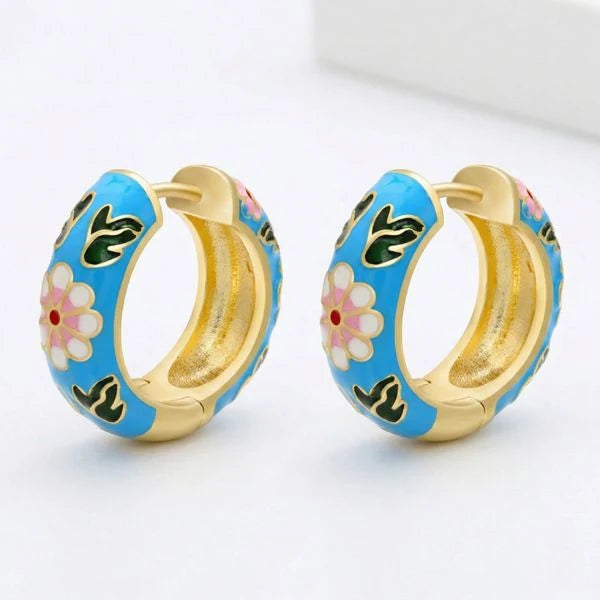 Blue Cloisonne Earrings