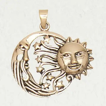 Bronze Pendant - Sun, Moon & Stars