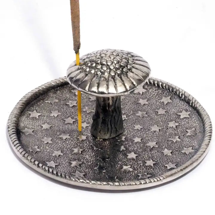 Incense Burner W/ Mushroom & Stars