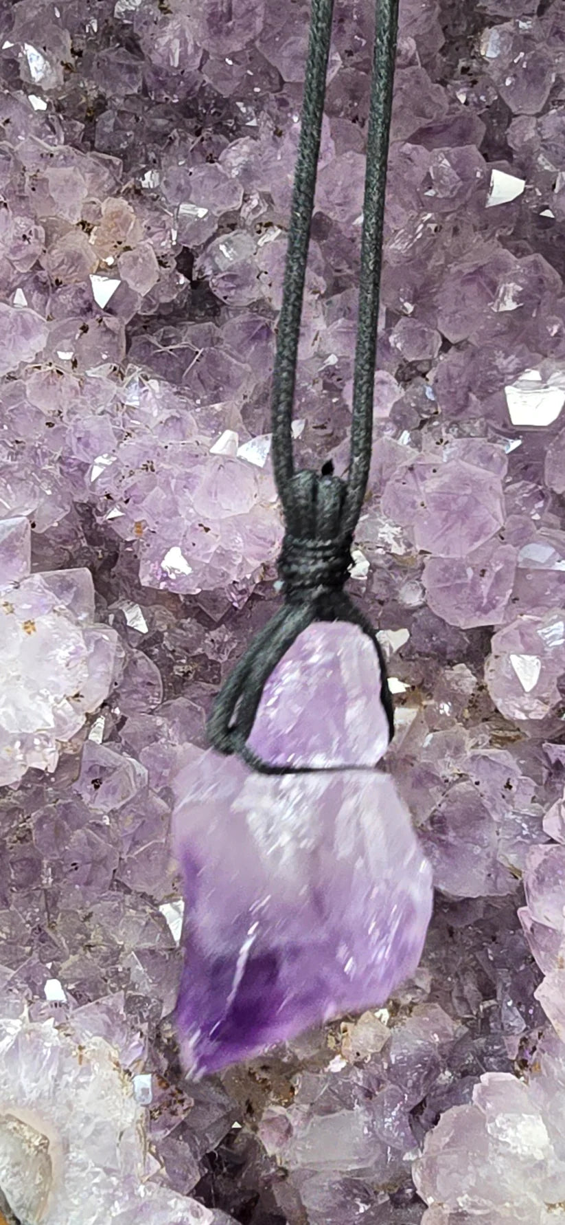 Gemstone Necklace on Black cord