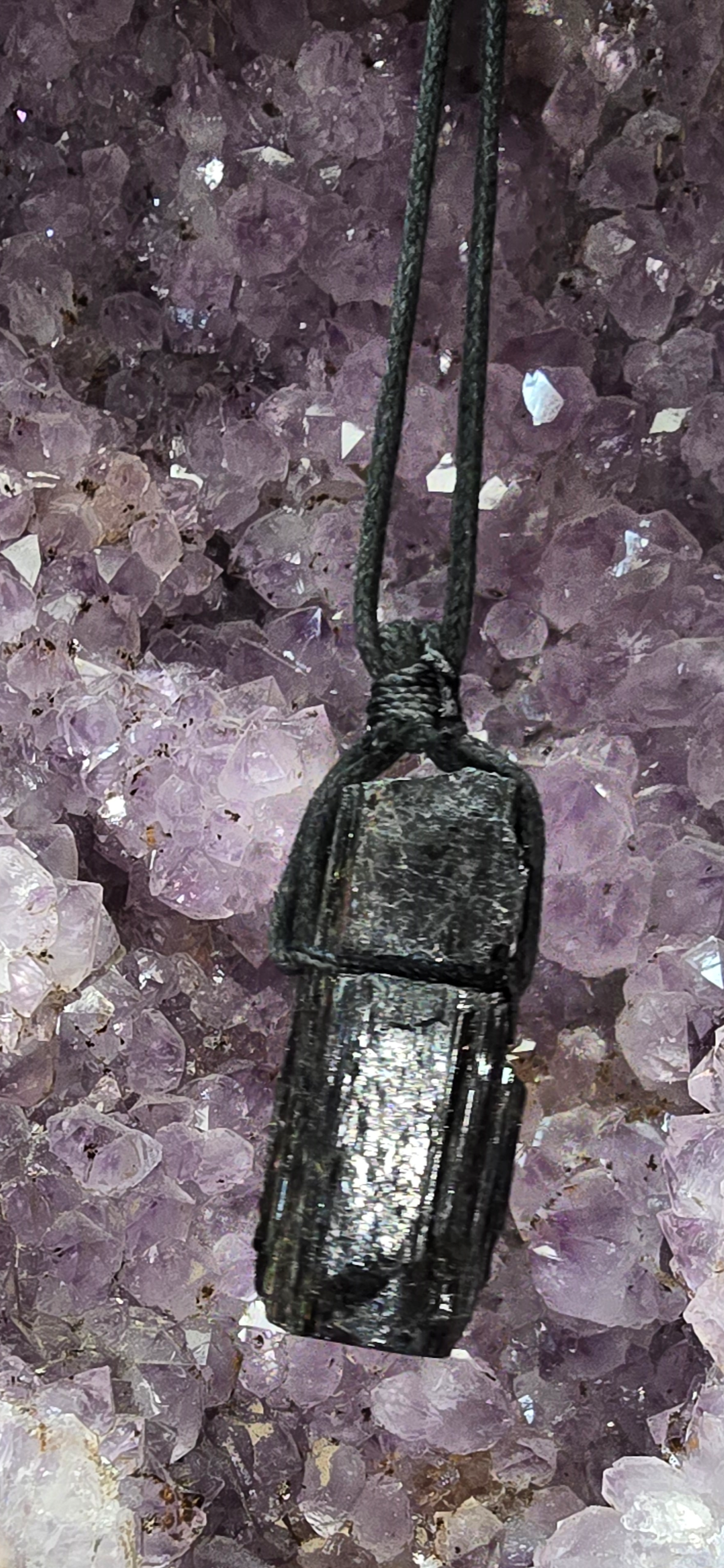 Gemstone Necklace on Black cord