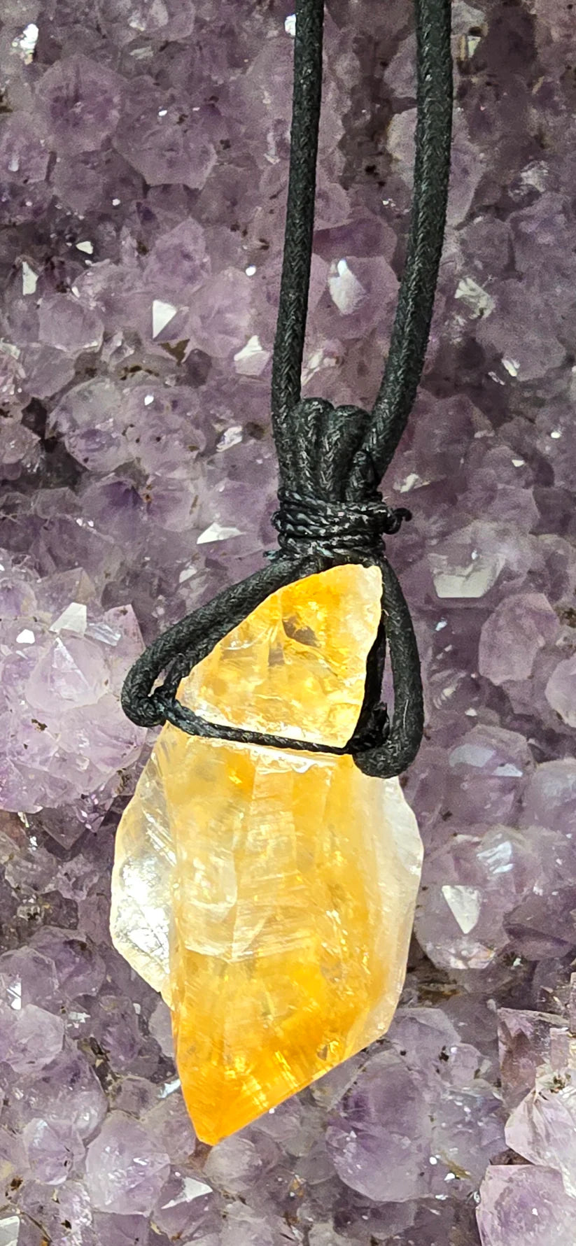 Gemstone Necklace on Black cord