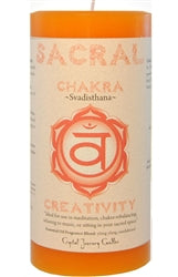 Sacral Chakra 3x6 Pillar Candle