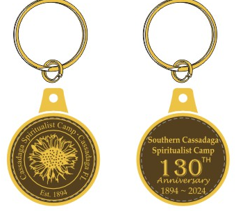 Cassadaga 130th Anniversary logo keychain
