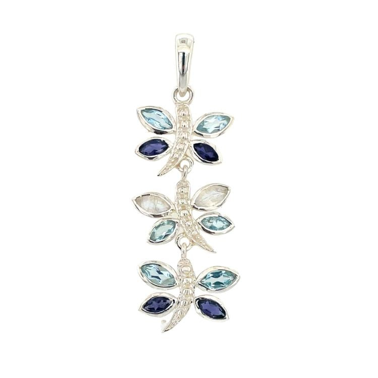 Flight of the Dragonflies Sterling Silver Pendant
