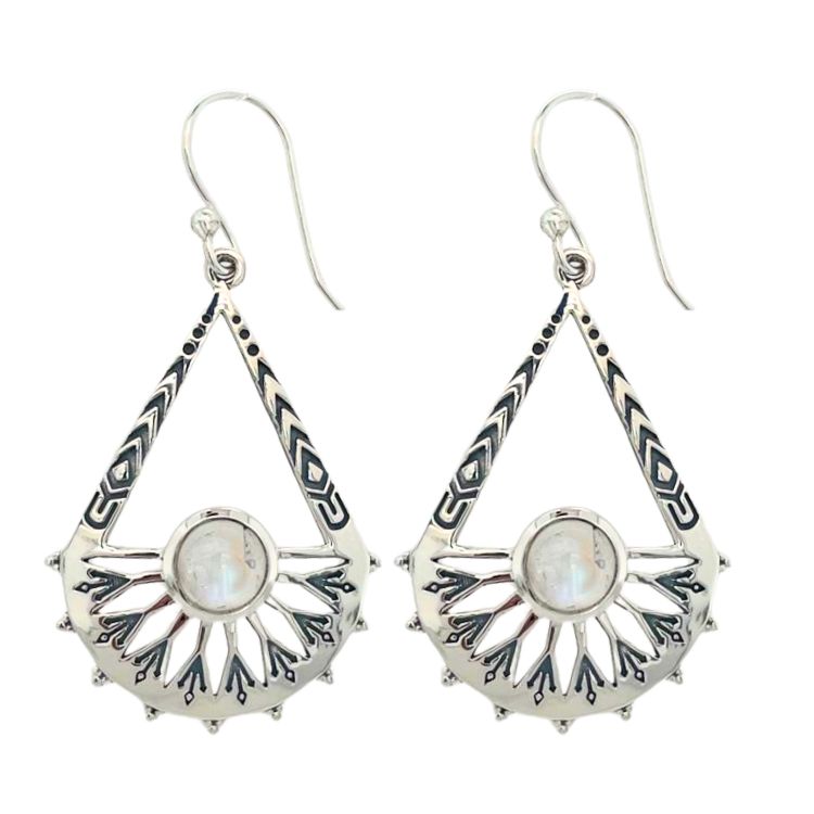 Moonstone Venus Goddess Sterling Silver Earrings – The Radiance of Venus, The Wisdom of the Moon