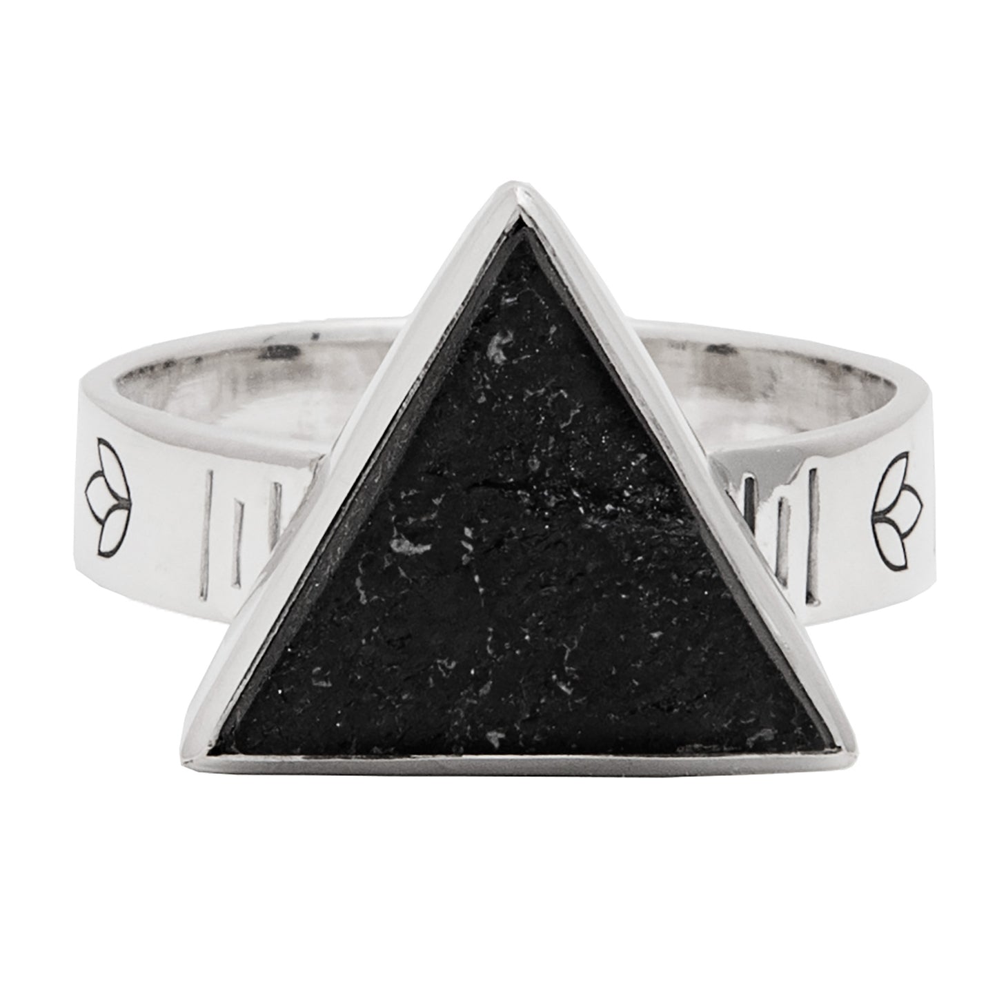 Black Tourmaline Lotus Spirit Ring