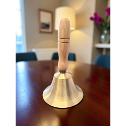 Medium Brass Handbell with Non-Polished Wooden Handle