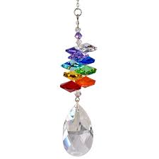 Crystal Rainbow Cascade – Almond Shape Suncatcher