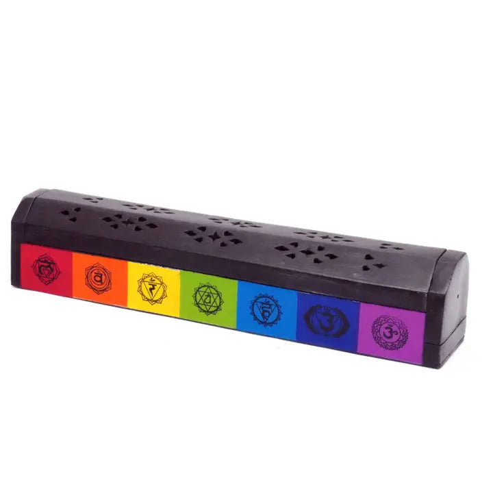 7 Chakra Mango Wood Burner Box