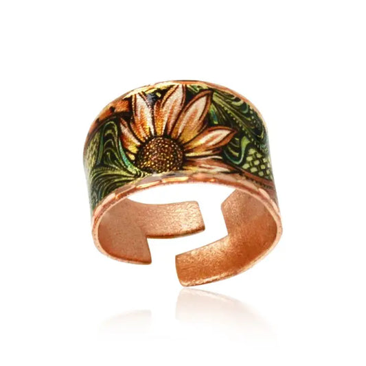 Copper Sunflowers Ring