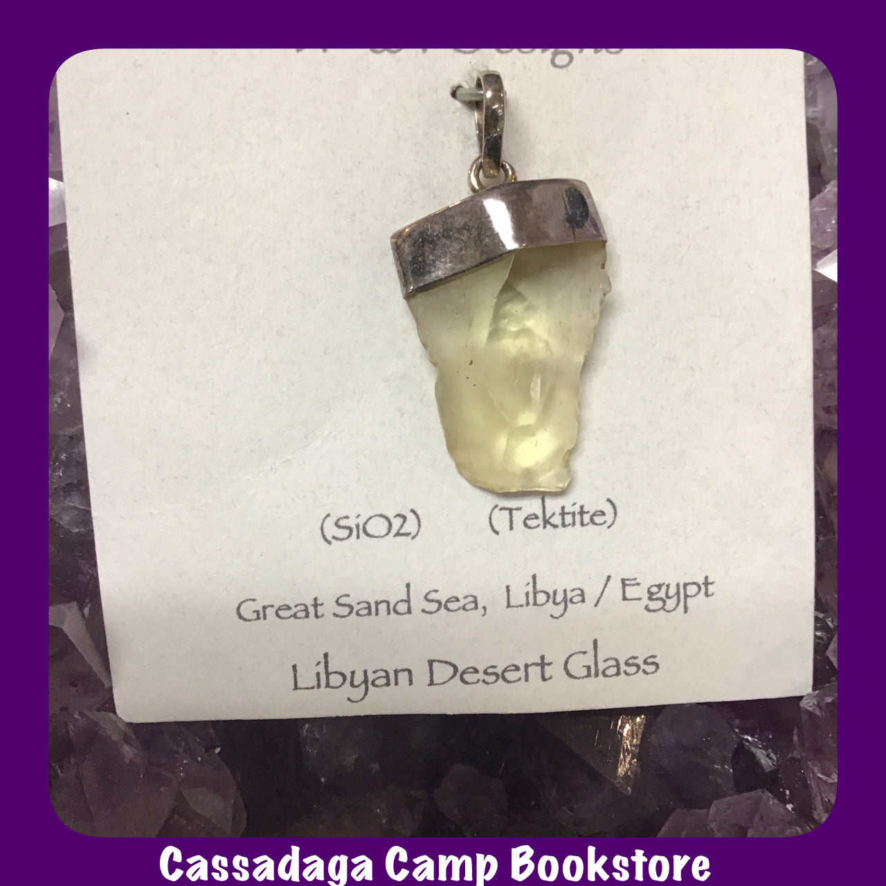 Libyan Desert Glass Sterling Silver Pendant T96