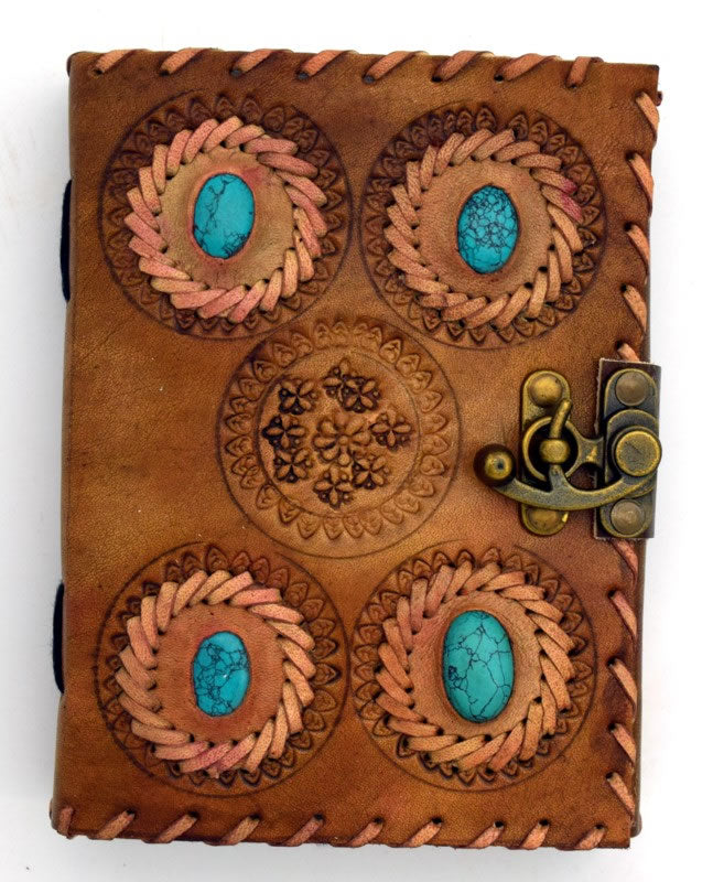 4 Turquoise Stones Journal 5x7