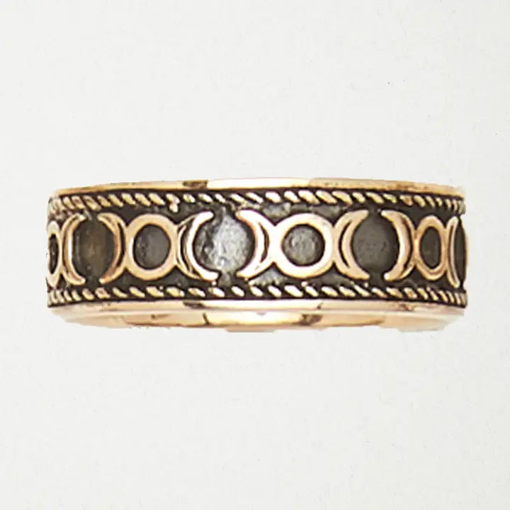 Bronze Ring - Triple Moon Band