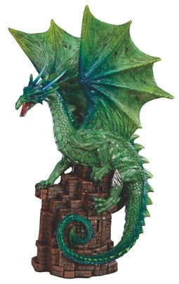 Green Roaring Dragon, 11" H