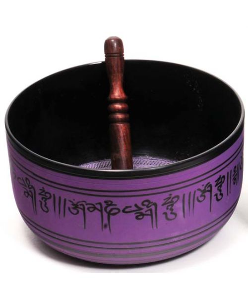 Aluminum Singing Bowl Buddha 9.5" Purple – A Gateway to Vibrational Healing