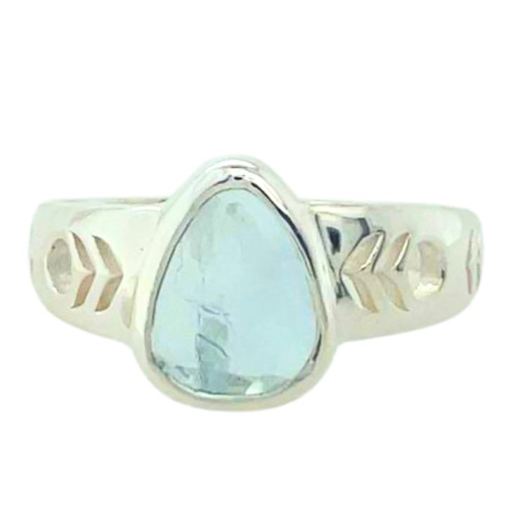 Aquamarine Mata Hari Sterling Silver Ring