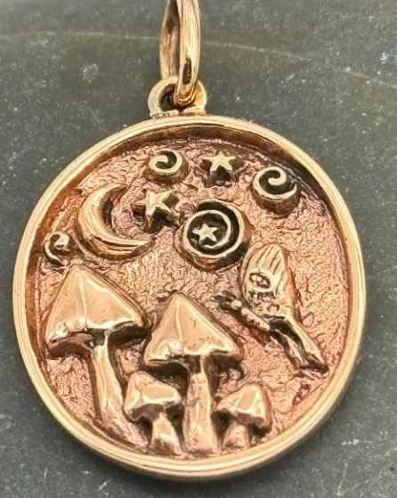 Bronze Lunar Moth Starry Night Pendant