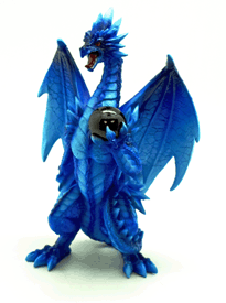 Blue Standing Dragon with Ball – Wisdom, Protection & Power