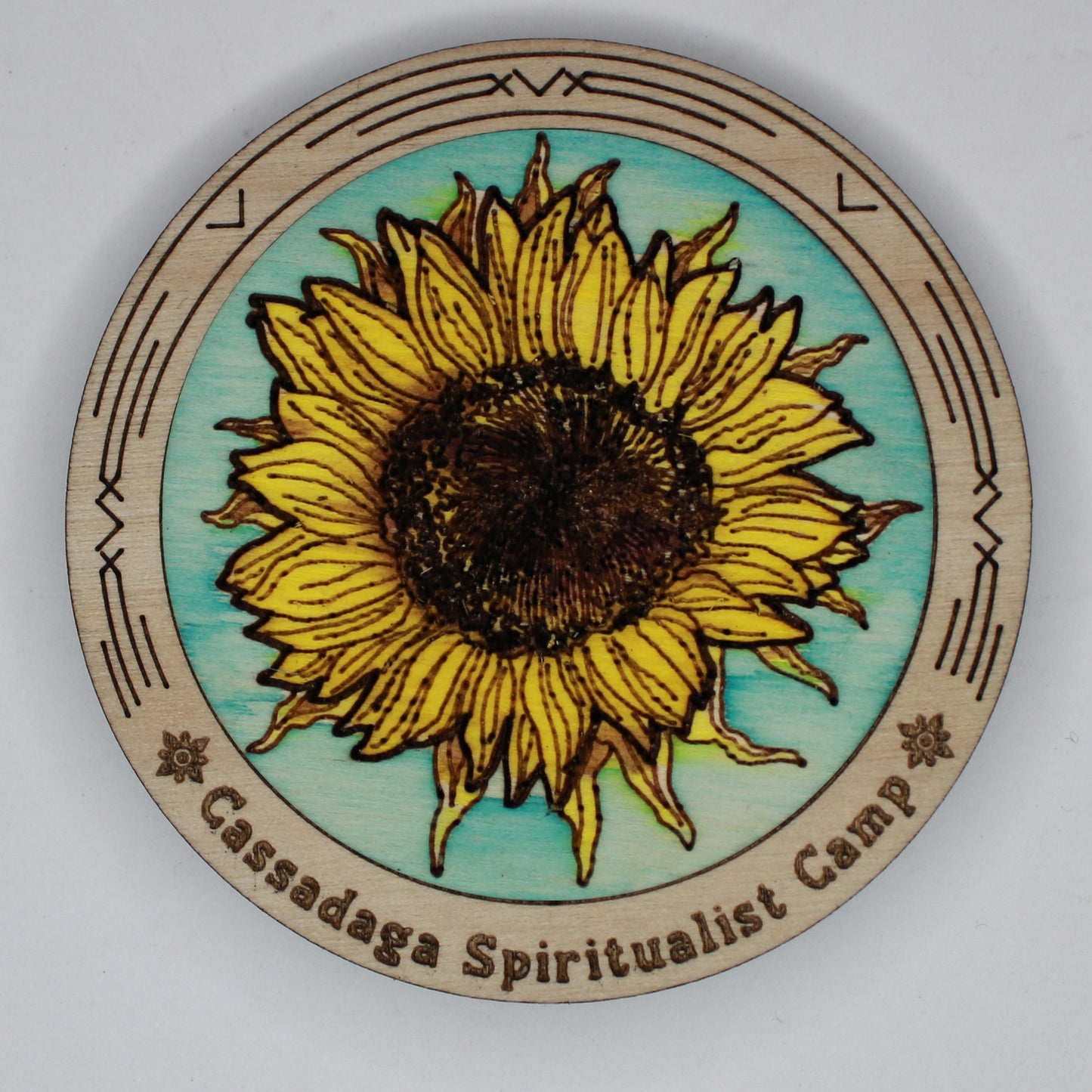 Cassadaga Sunflower Wooden Magnet