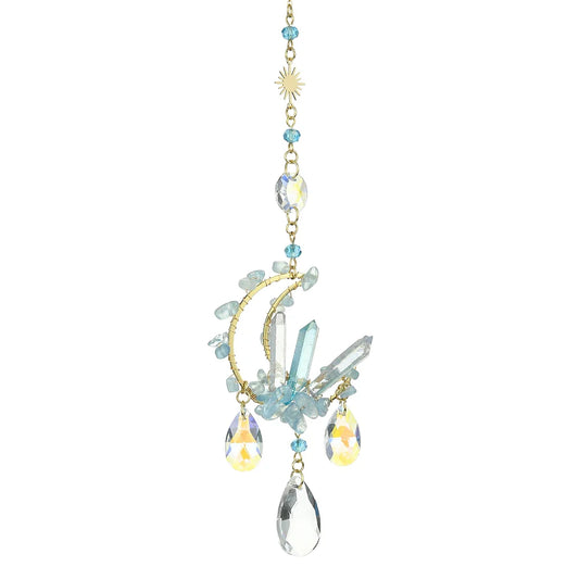 Crystal Points on Moon Suncatcher