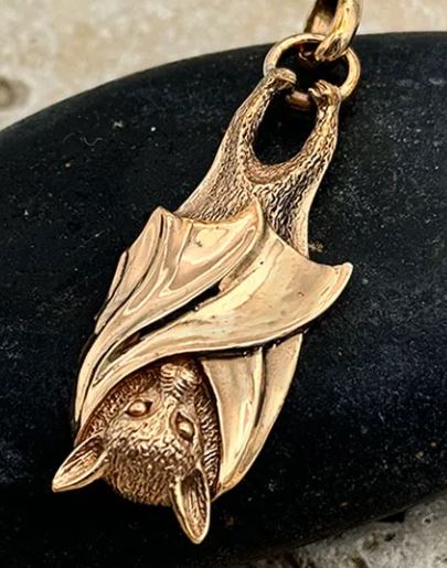 Bat Bronze Pendant Extra Large