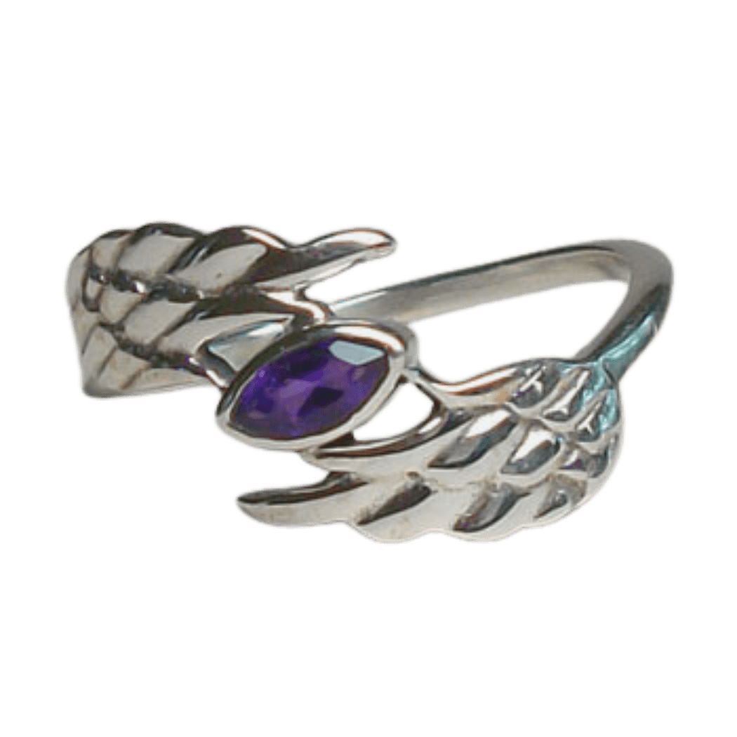 Amethyst Angel Wing Ring