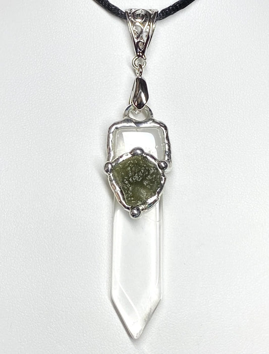 Moldavite Blade Necklace