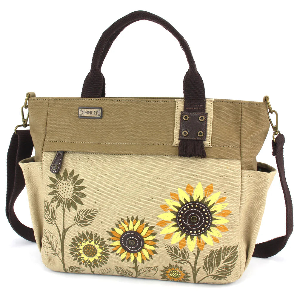 Canvas Print Pocket Tote Sunflower