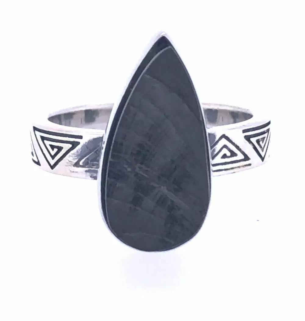 Noble Shungite Strong Unisex Sterling Silver  Ring