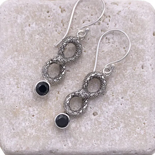 Ouroboros Infinity Snake Earrings – Eternal Renewal & Protection