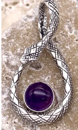 Ouroboros Infinity Gemstone Pendant