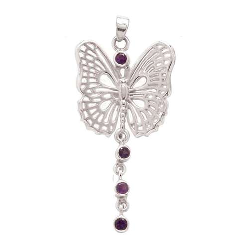 Butterfly Amethyst Pendant – Transformation & Intuition