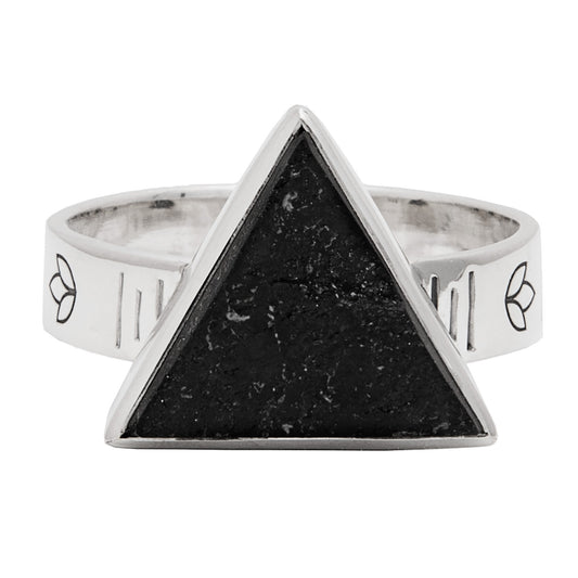 Black Tourmaline Lotus Spirit  Ring