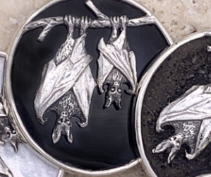 Bats Pendant with Abalone Shell or Lava