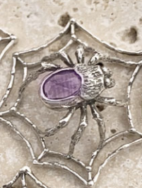 Spider Web Mini Pendant with Gemstone Body
