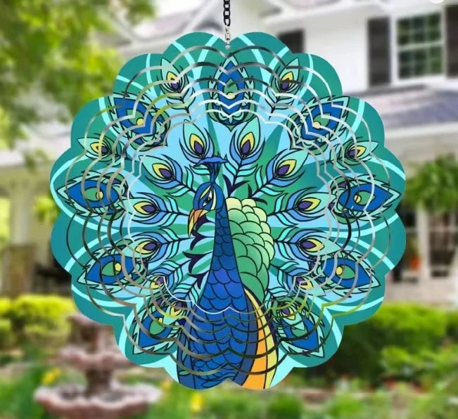 Peacock Metal Wind Vortex Spinner