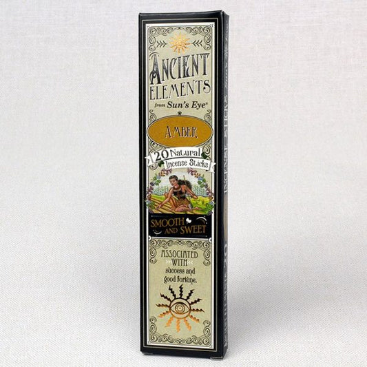 Ancient Elements Amber Incense – 20 Sticks for Warm Energy