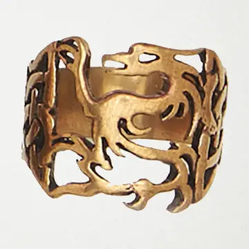 Bronze Men's Ring -Welsh Dragon