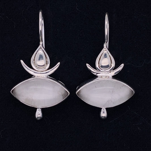 Crystal Quartz Eye of the Goddess Earrings