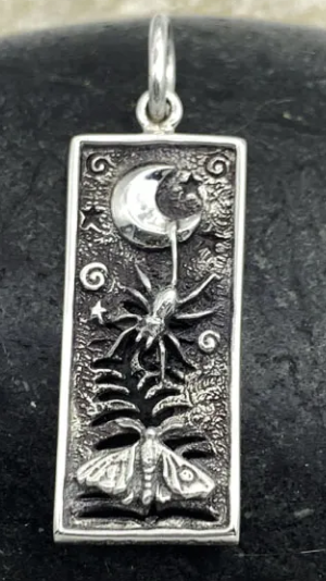Moth, Spider, Memento Mori Pendant