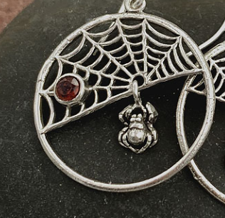Spider Web Hoop Pendant