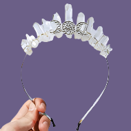 Clear Quartz Triple Moon Crown